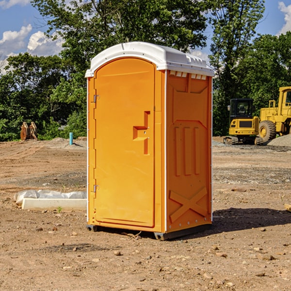 how often are the portable restrooms cleaned and serviced during a rental period in Mccurtain County Oklahoma